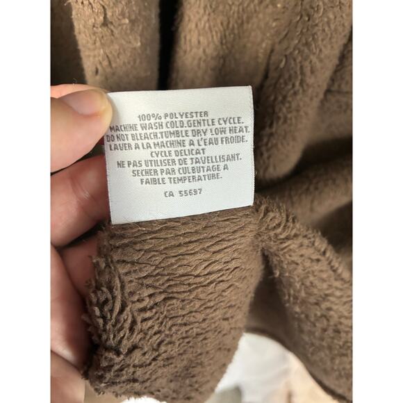 Restoration Hardware Plush Robe Unisex Lg Brown Belted Fleece Soft Pockets Cozy - Picture 6 of 7